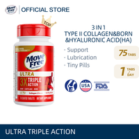 [BUY 2 LESS 5%] Move Free Type II Collagen Boron HA Ultra Triple Action 75CT (EXP: 06 2027) Support and Lubrication Reduce Joint inflammation and Swelling