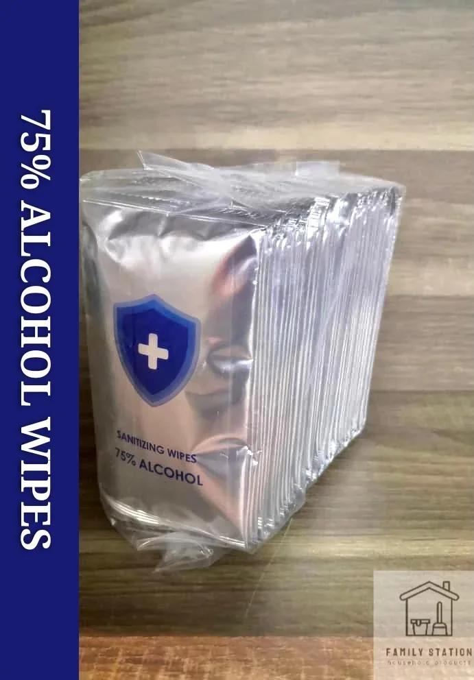 Sanitizing Wipes 75% ALCOHOL Disinfection Wet Wipes Sterilization Portable (Individual Packing) 50 sheets