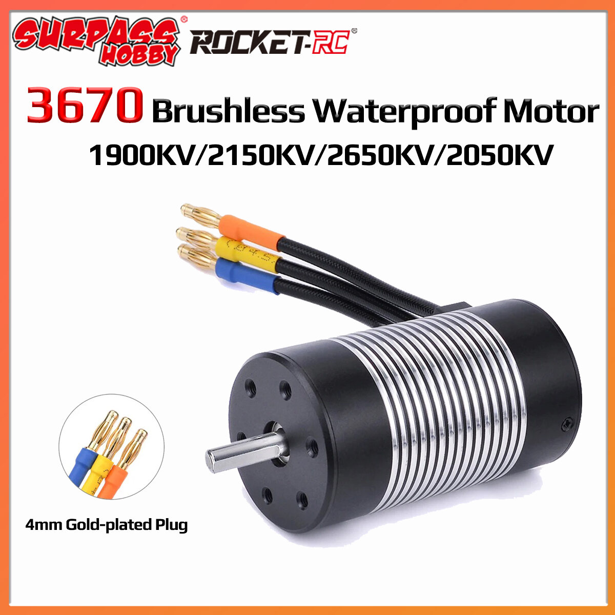 Rocket 3670 1900kv 2150kv 2650kv 3050kv máy bơm không chổi than không thấm nước động cơ 5 mét cho 1/