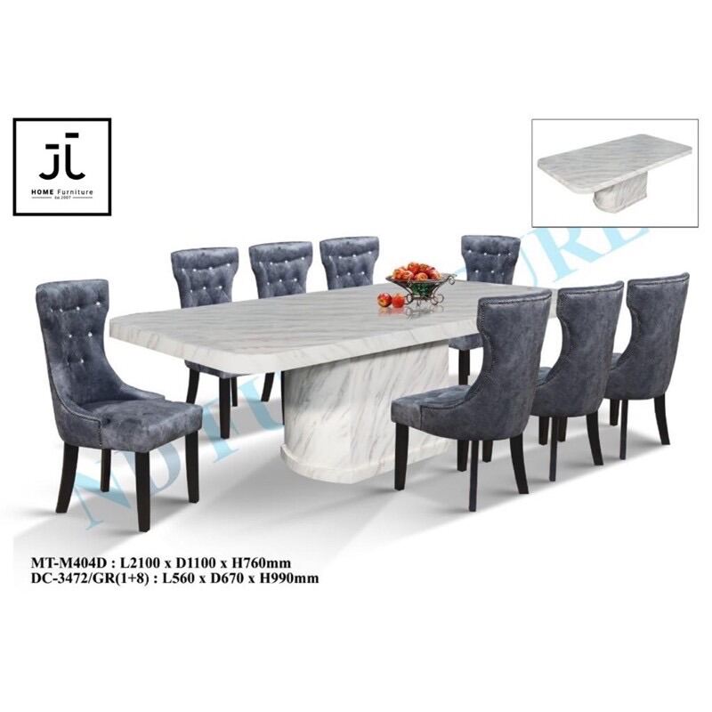 Chesterfield Marble Dining Set 1+8 Lazada