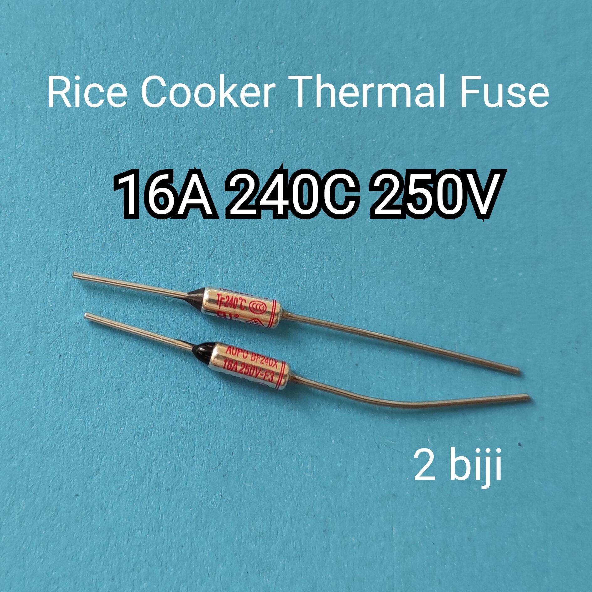 2 Biji 16A 240C 250V Rice Cooker Thermal Fuse thermo fuse fius periuk