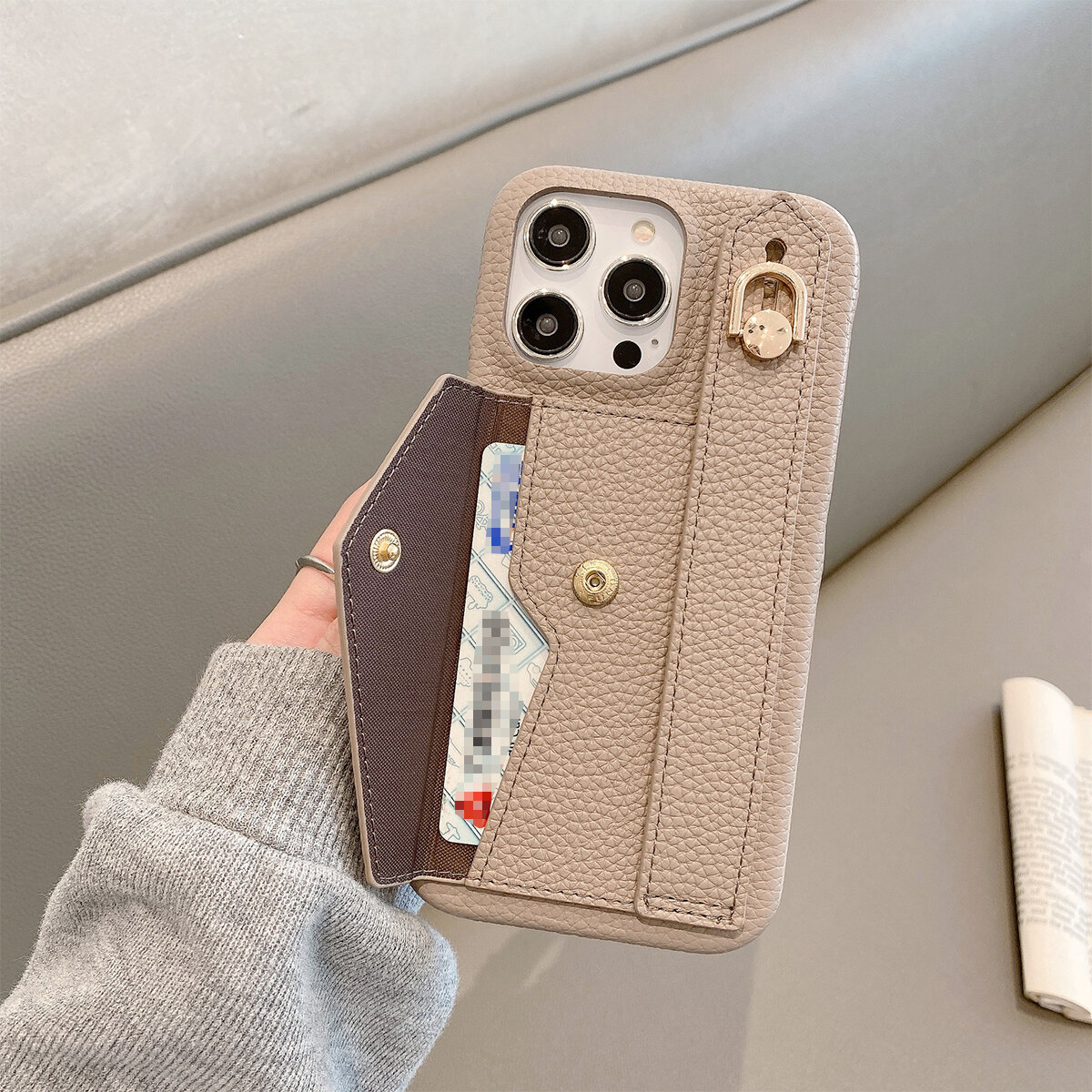 Luxury Leather Phone Case With Card Holder For Iphone Pro Max_voghion.com