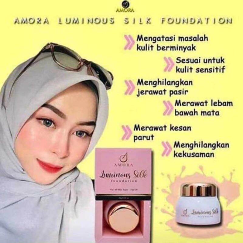 testimoni amora luminous silk foundation