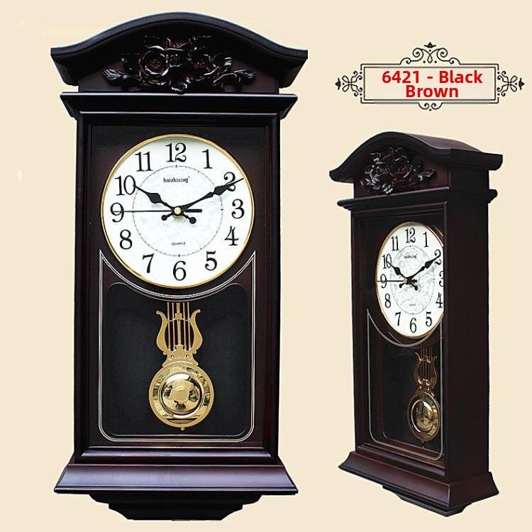 KELAJI | Retro Carved Wall Clock Mechanical Chime