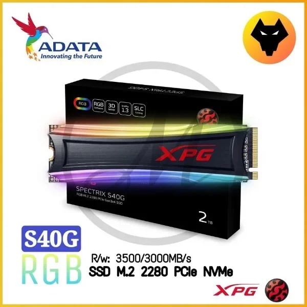 ADATA SSD M.2 2280 PCIe NVMe RGB SPECTRIX S40G RGB XPG GAMING (256GB/512GB/1TB/2TB)
