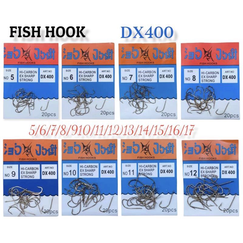 READY STOCK) 500Pcs Fish Hook Kail Ikan Cangkuk Ikan Carbon Steel Carp  Fishing Hooks Size3-12 With Fishing Tackle Box (Size:HOOK WITH HOLE)