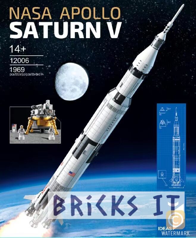Lepin NASA Apollo Saturn V Building Block Bricks 21309 92176 Compatible 180001 80013 37003 10011 60005 Harga  198 Ringgit*Penghantaran Percuma