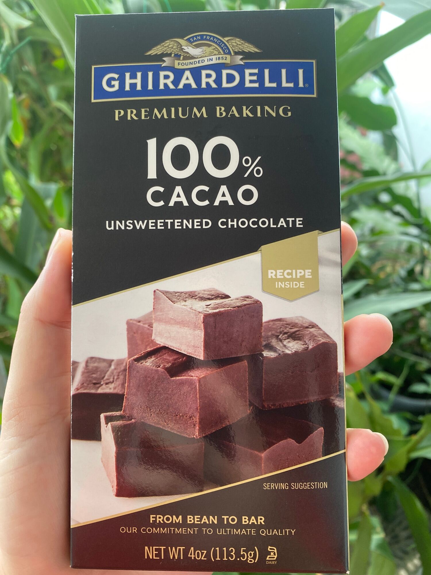 Ghirardelli Premium Baking 100 Cacao Unsweetened Chocolate Bar 113.5g Keto Lazada