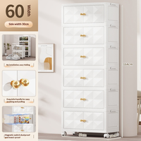 KIMDELIN Stackable Foldable Storage Cabinet Double Doors Storage For Bedroom Clothes Storage