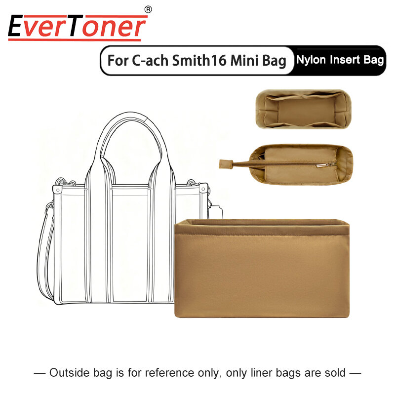 EverToner Nylon Insert Bag Organizer For C-ach Smith16 Mini Bag Inner Bag Makeup Travel Storage Bag Accessories ราคา 712 บาท*ส่งฟรี