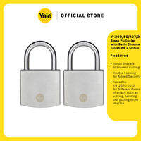 Yale Y120B 50mm Outdoor Boron Brass Padlock with Chrome Finish Y120B/50/127/2 - 2 pcs Pack