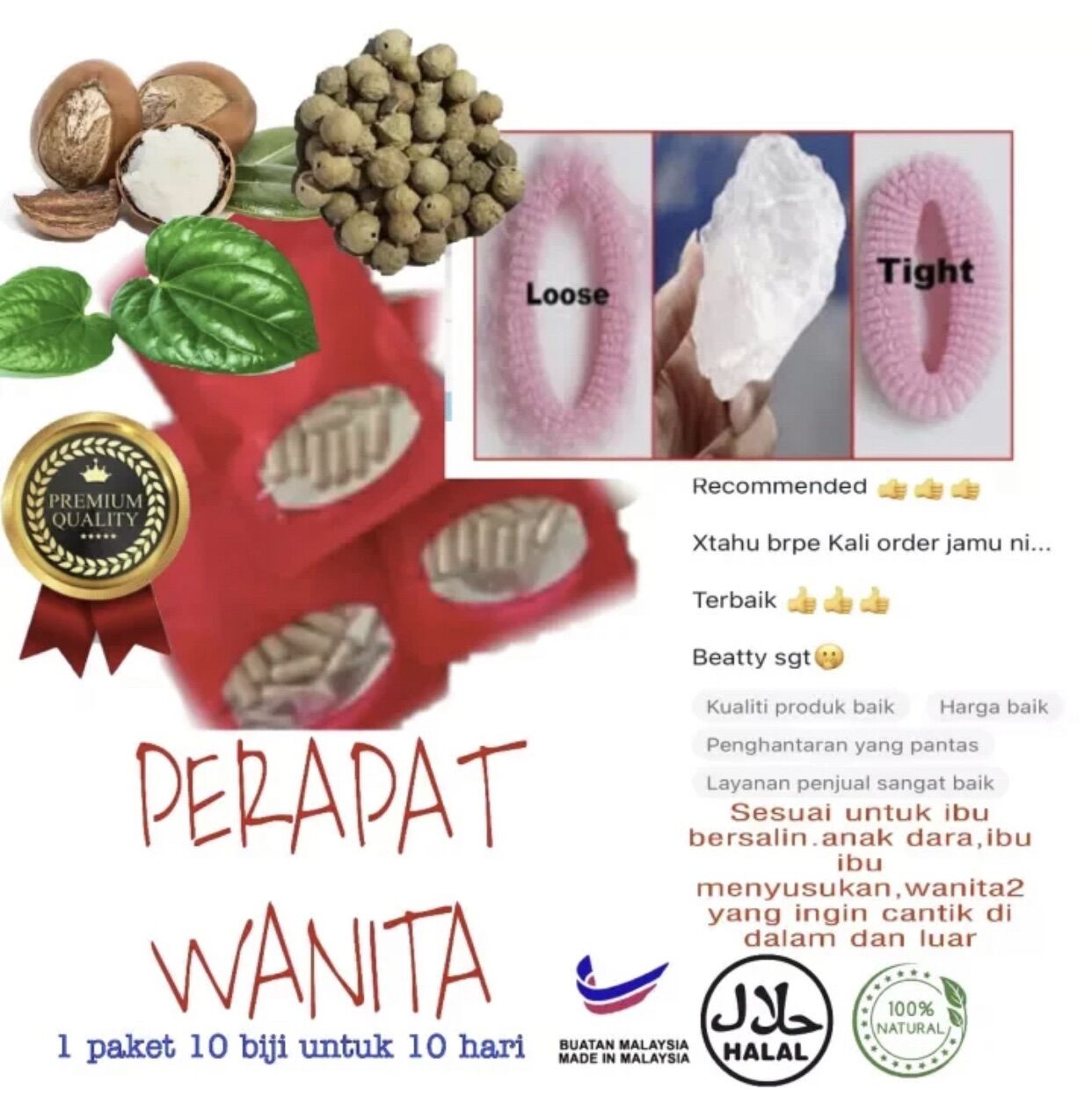 Perapat Wanita Pil Perapat Wanita Jamu Jamuan Kampung Pil Ketat Miss B Pil Ketat Pil Bersalin Lazada