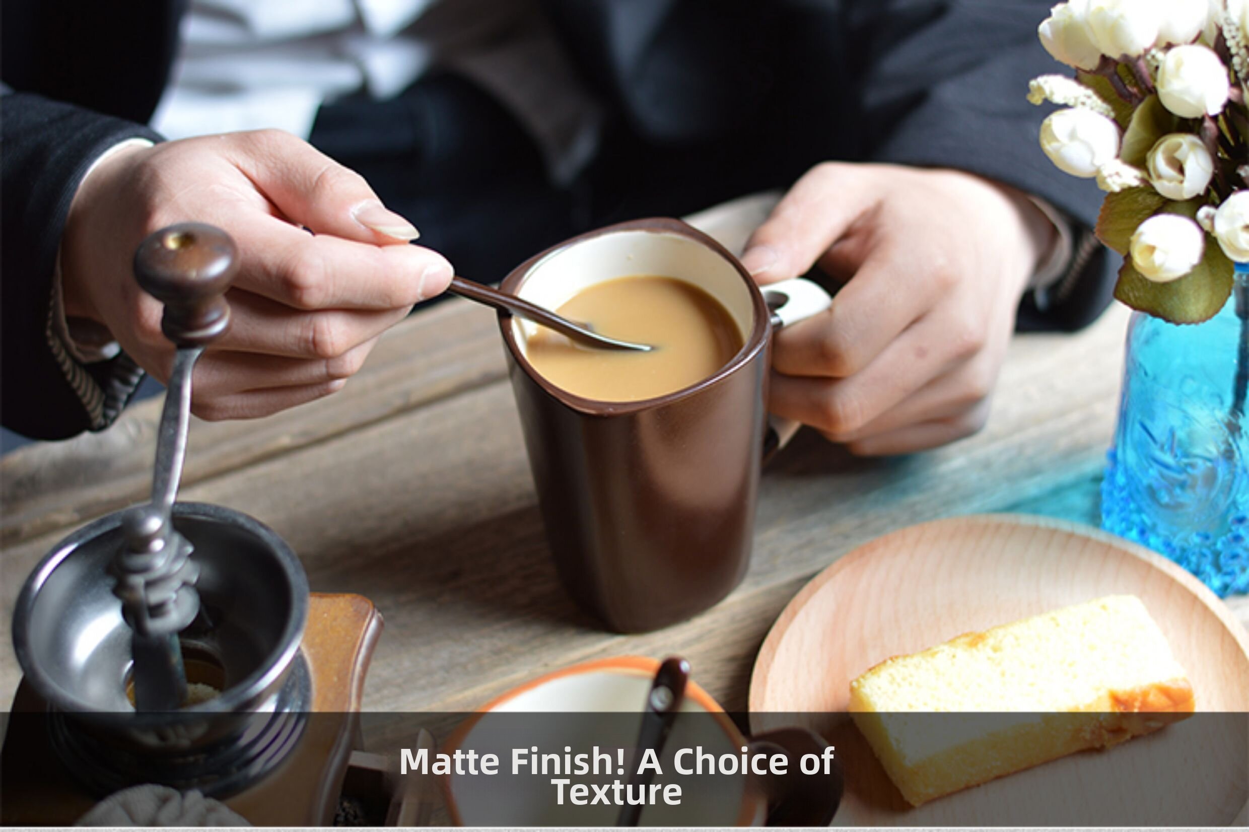 Personalised Matte Ceramic Coffee Mug Minimalist Customisable_voghion.com