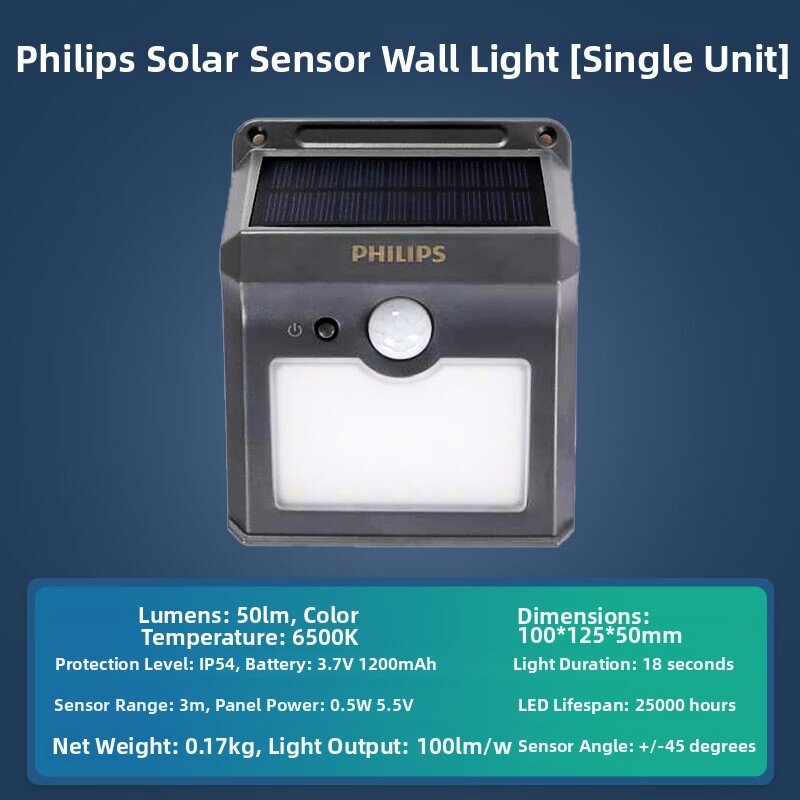 Philips | Waterproof Solar Motion Sensor Outdoor Wall Light