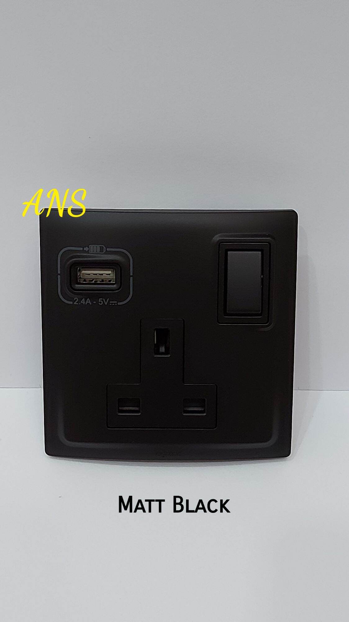 Legrand Mallia 13A 1gang single pole switch socket outlet with USB