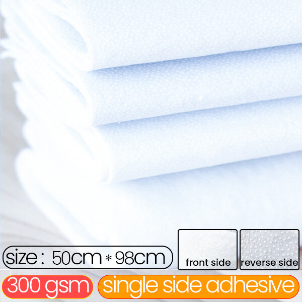 180/200/280/300/320/370/400gsm Single Side Adhesive Cotton Batting Cream Interlining Filler Perfect For Purse Craft DIY Fabric