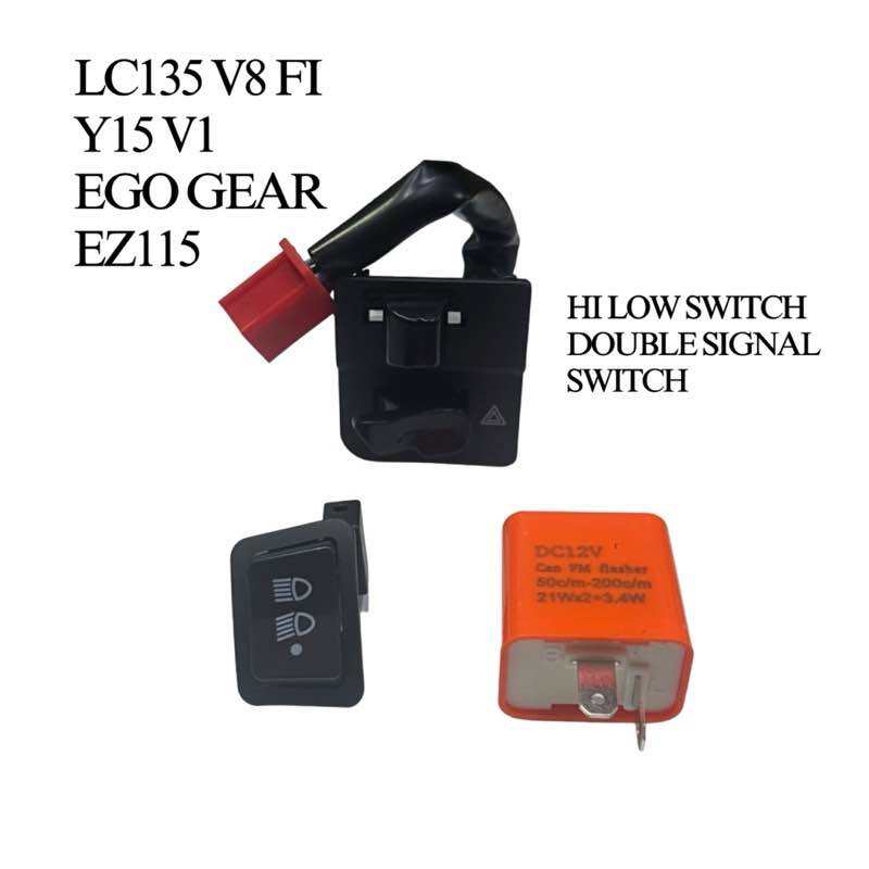 YAMAHA LC135 FI V8/Y15V1/EGO GEAR/EZ115 DOUBLE SIGNAL SWITCH HI LOW SWITCH ON OFF SIGNAL RELAY LED DOUBLE SIGNAL