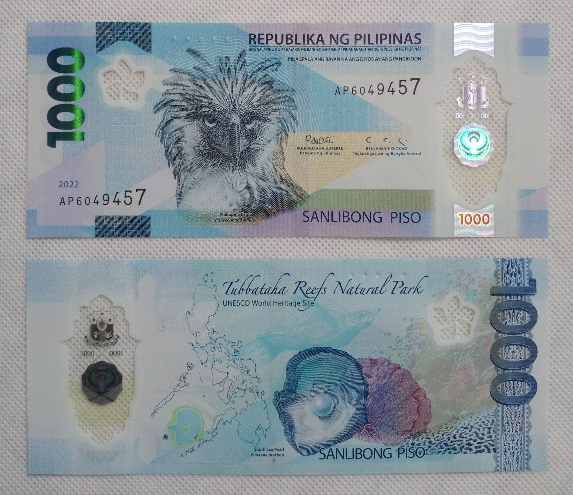 Philippines 1000 piso Polymer 2022 Years (IBNS-2022 Champion Banknote)  (UNCIRCULATED 100% Genuine Banknote) 1pcs Random number  /菲律宾1000比索塑料钞2022年(国际钞票协会-2022冠军钞) (全新100% 真钞)1张号码随机| Lazada