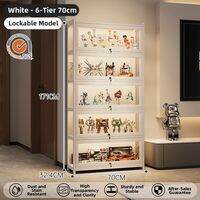 ZHUSHANXIA | Lockable Display Cabinet with LED Lighting Dustproof Transparent Storage Cabinet for Models Toys Collectibles Gift Storage Cabinet for Living Room Bedroom