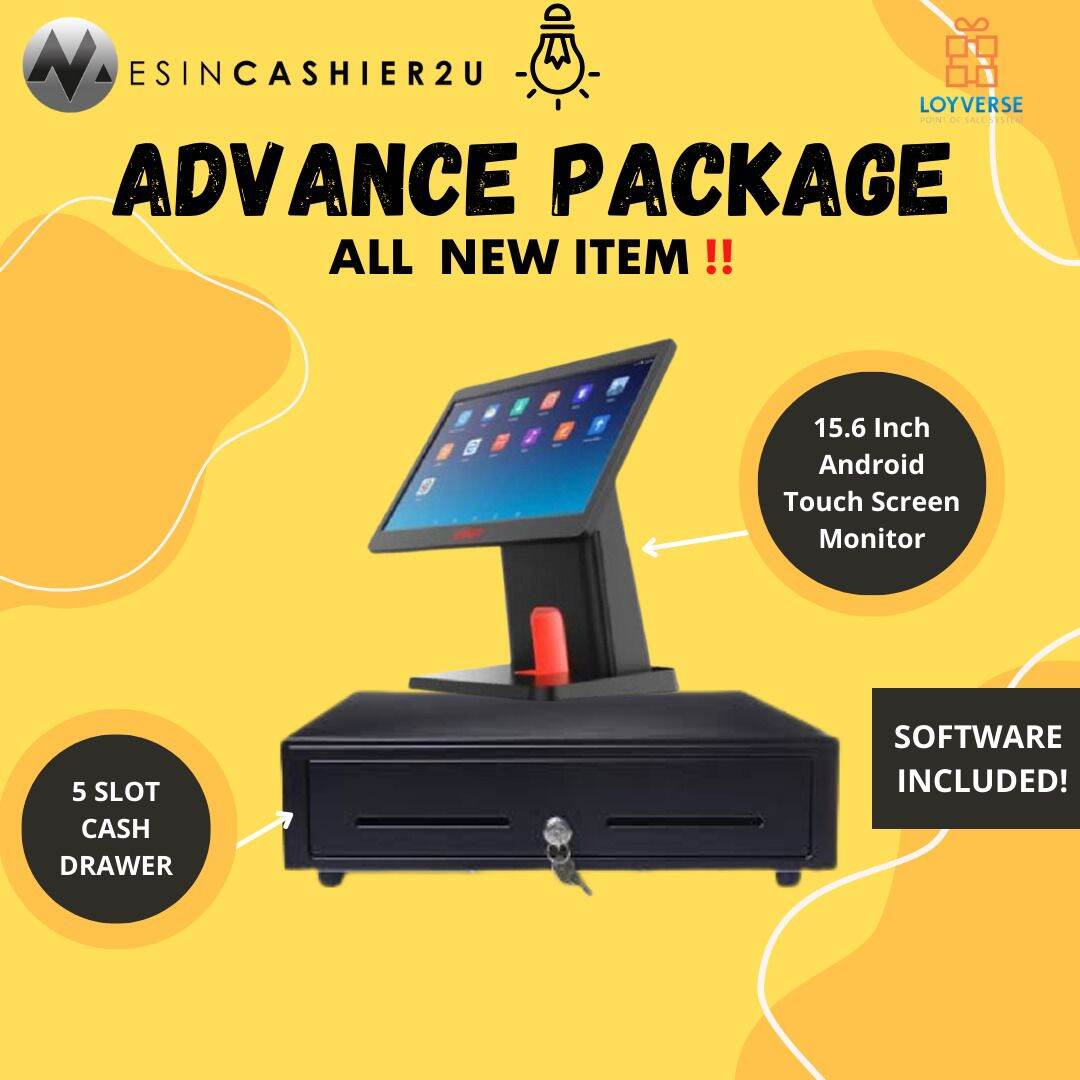 All In OneTerminal Single Display Android POS System Mesin Cashier Mesin Counter. 