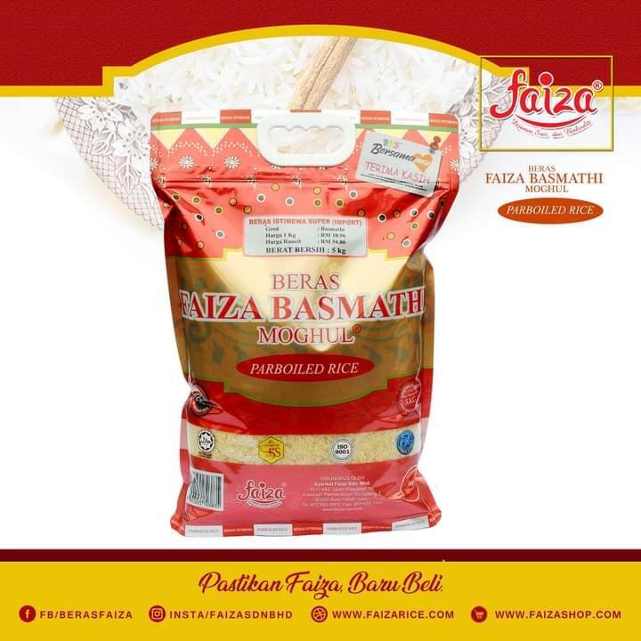 FAIZA BERAS BASMATHI PARBOILED RICE 5kg, 1kg, 500gram Lazada