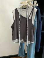 XUNZHU | Irregular Color Block Design Fashion Loose Fitting Tank Top