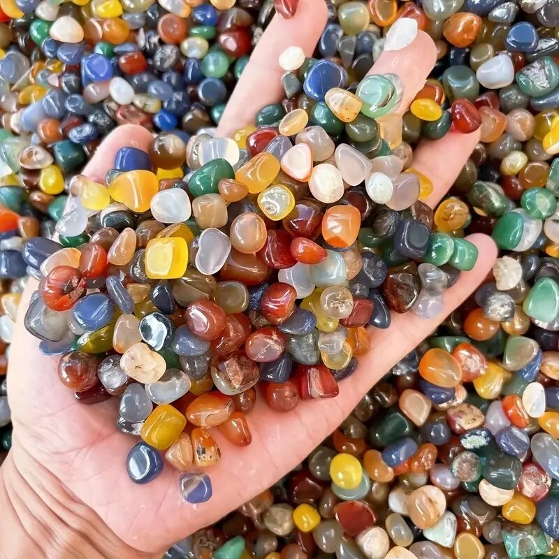 Elegant 100g Natural Agate Crystal Pebbles Colorful Decorative Stones for Aquariums Fish Tanks Air Plant Decor