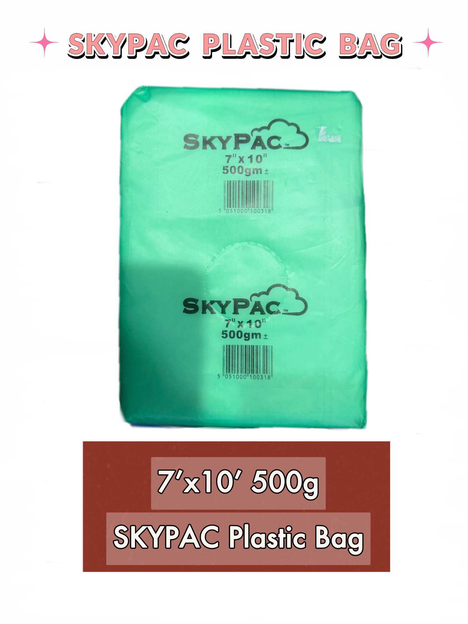 SKYPAC 5‘x8’ 500gm / 7‘x10’ 500gm Plastic Bag SKYPACK Plastic Bag