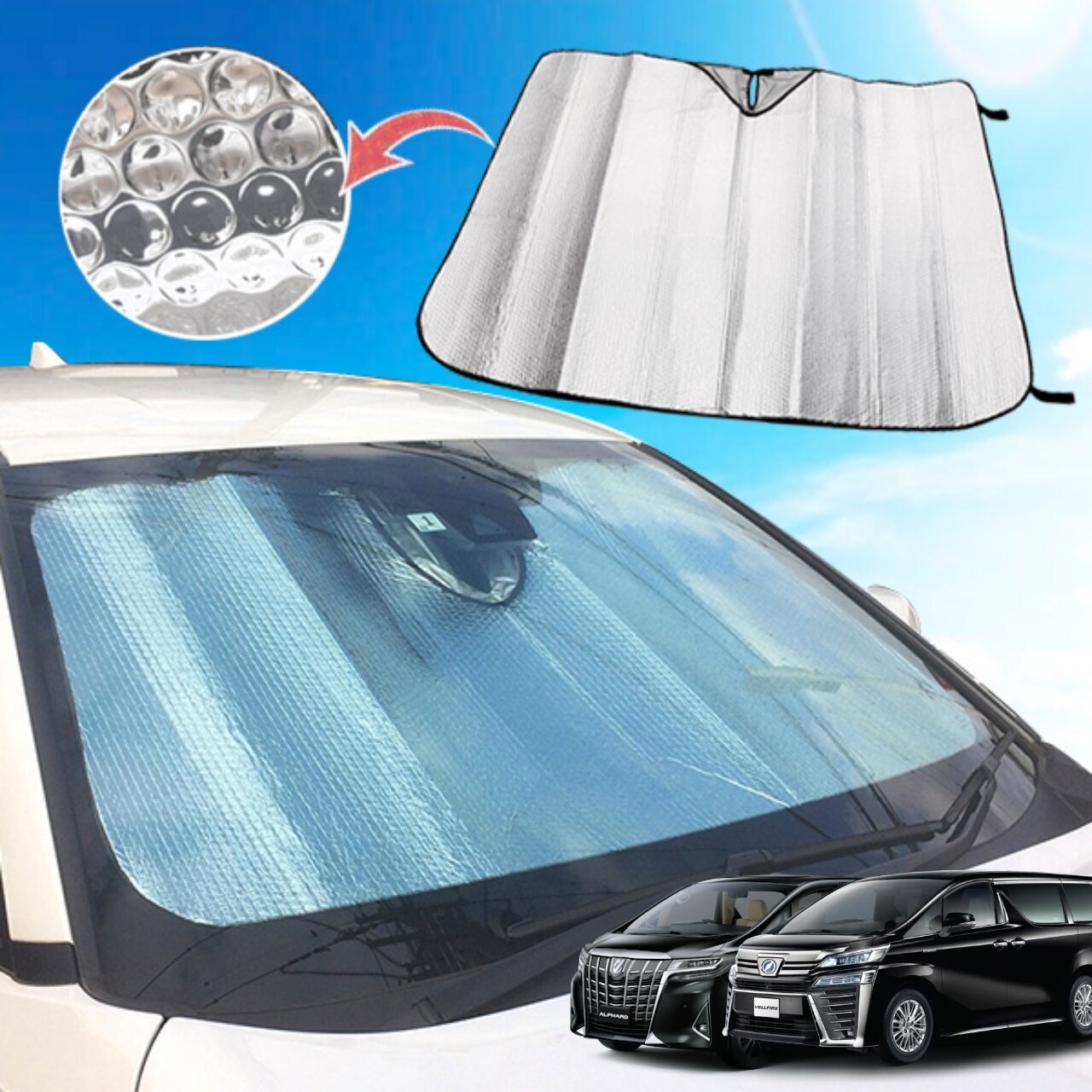 Vemart alphard vellfire 2015-2022 car Windshield sun shade cover sun ...