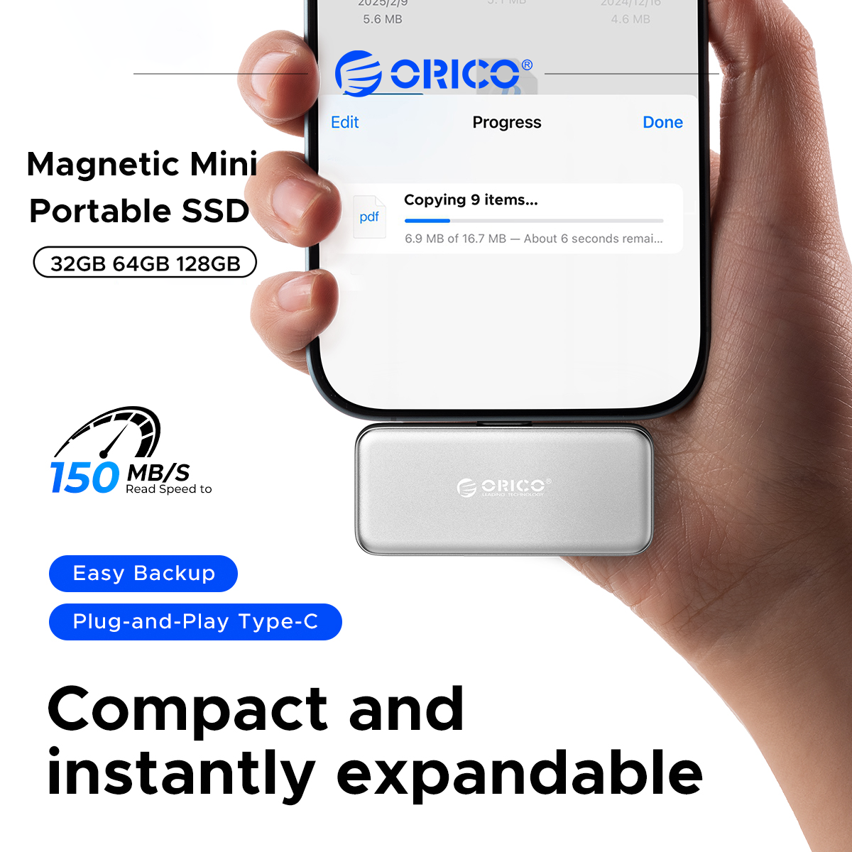 Điện thoại Iphone 17 Series, máy tính bảng máy tính (S15), điện thoại di động SSD Mini SSD ngoài từ tính 64GB 128GB 150 MB/giây