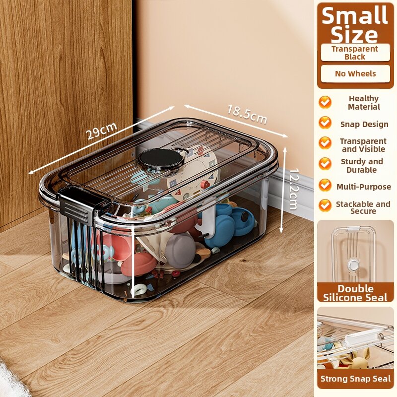 MEIZHUFU | Transparent Wheeled Multi-function Large Capacity Toy Storage Box