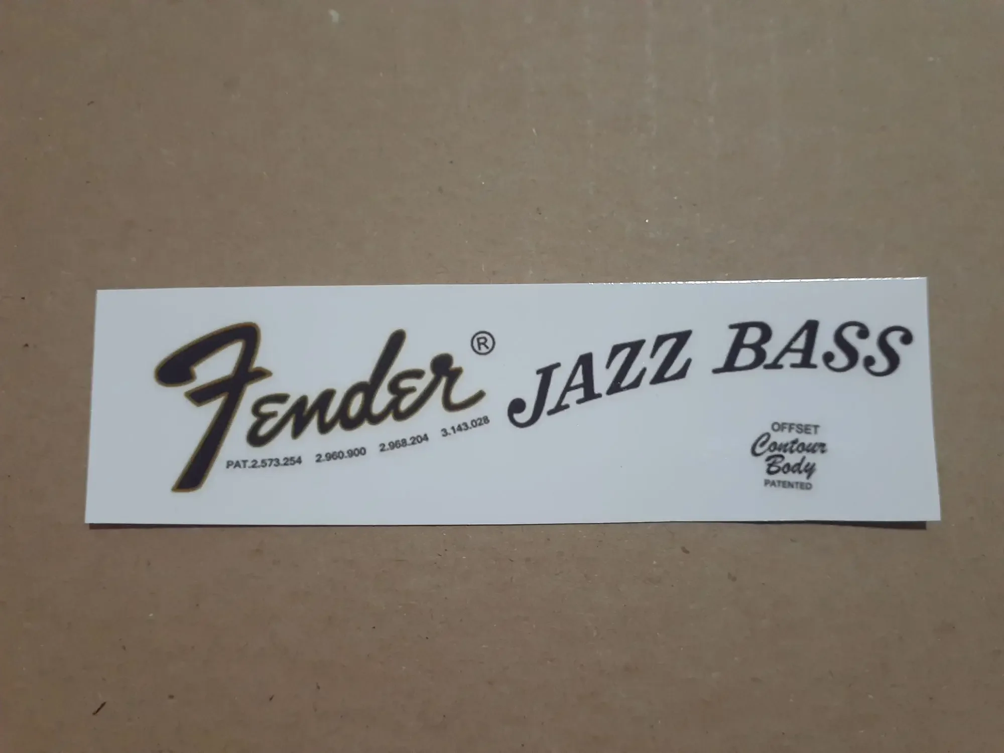 fender jazz bass headstock logo waterslide decal