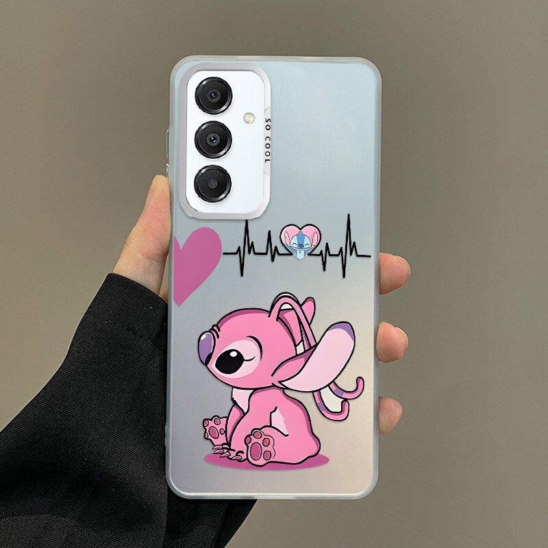 Samsung S25 FE Pink Stitch Disney Cartoon Cover Matte Colored Silver ...
