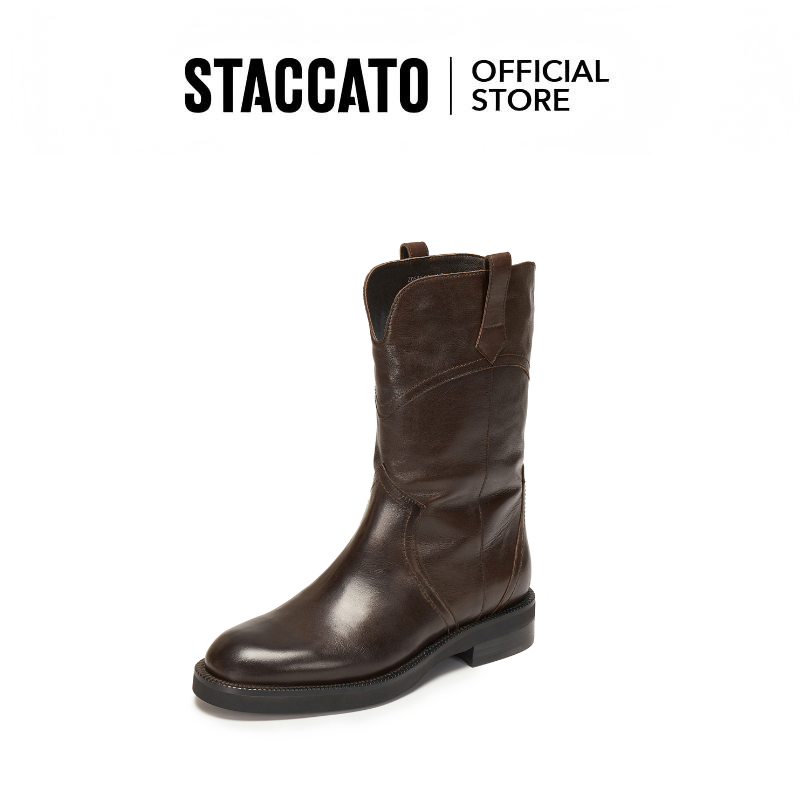 Staccato Women's Western Boots Cowboy Boots Chunky Heel Mid-Length Boots Z0521 ราคา 8,730 บาท*ส่งฟรี