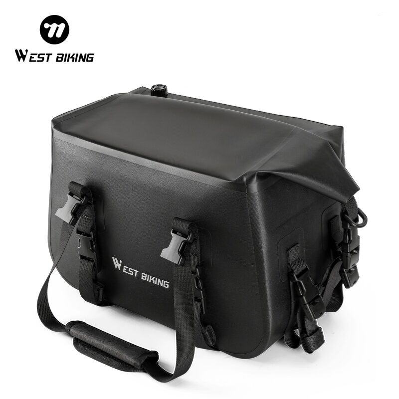 WEST BIKING Fully Sealed Waterproof Cycling Rack Bag Pressure Resistant And Deformation Resistant 30L Large Capacity Easy To Install And Disassemble Bicycle Rack Bag Suitable For Long-Distance Riding Mountain Bike Road Bike Bag ราคา 3,152 บาท*ส่งฟรี