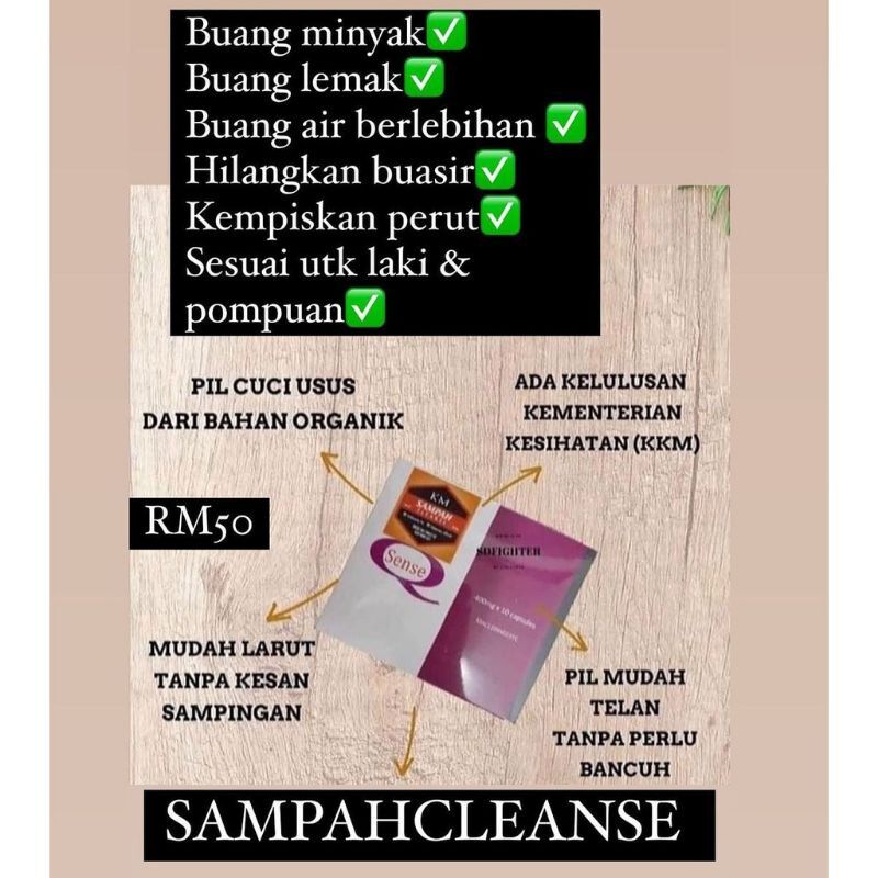 Qsense Sampah Cleanse by Kak Km Cuci Usus Detoxification | Lazada