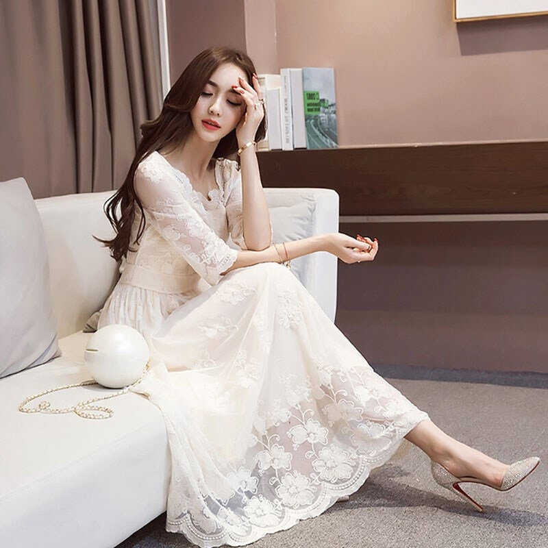 chinese dress ladies Modern Ivory Lace Over Grey Satin and Tulle Bridal Gown main image 0