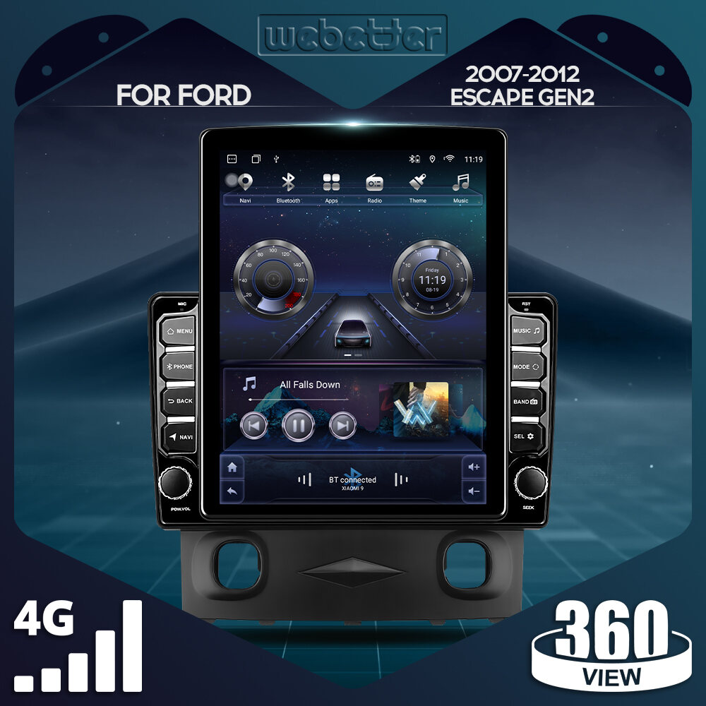 WeBetter TopNavi Android 8Core IPS 9.7inch Vertical Screen Car Stereo Player For Ford Escape Gen2 2007-2012 Mazda Tribute With 360View 4G CarPlay&Android Auto DSP BT WiFi FM&AM GPS Navigation ราคา 5,022 บาท*ส่งฟรี
