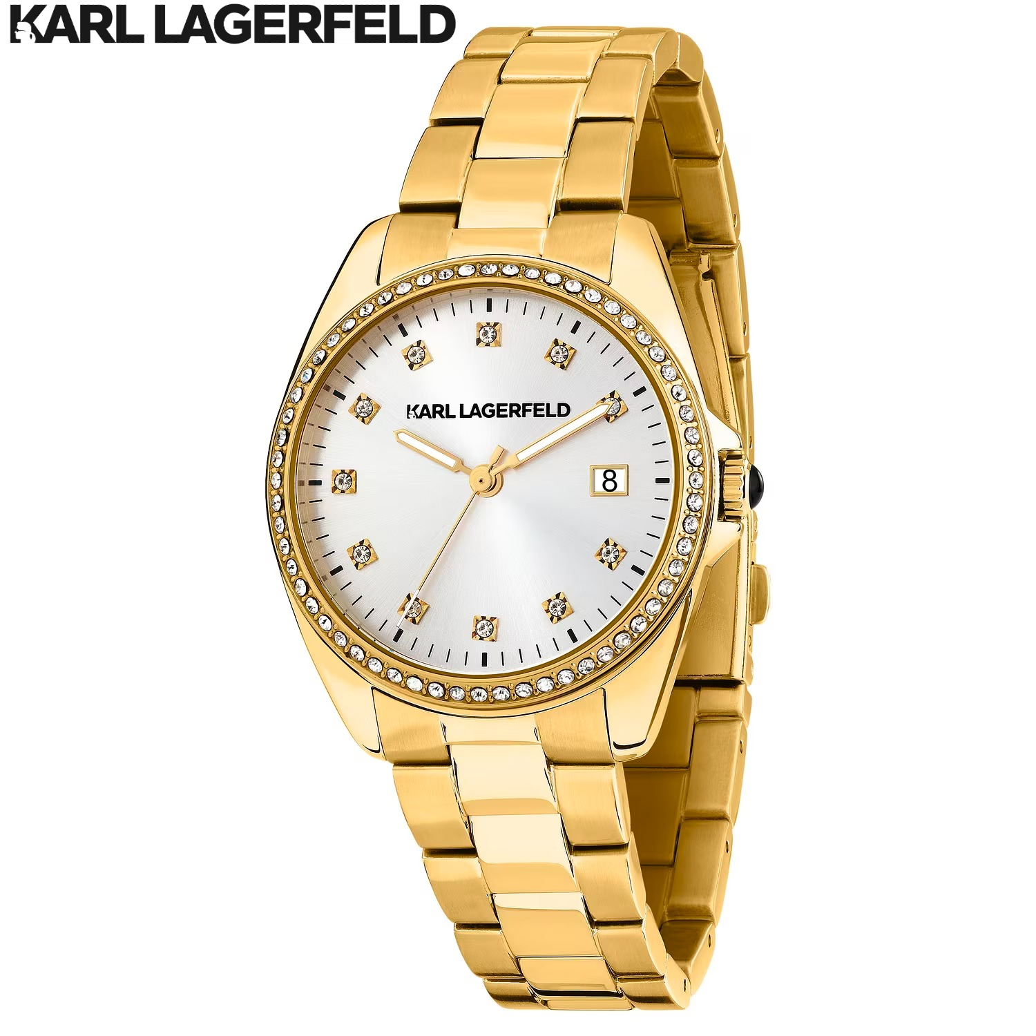 KARL LAGERFELD ROUND ESSENTIALS Women's 35MM Quartz Watch Stainless Steel Bracelet ราคา 10,442 บาท*ส่งฟรี