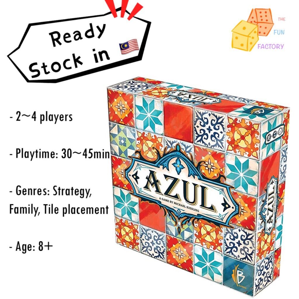 READY STOCK] AZUL board game (base, strategy, family, friends, party, tile  based) | Lazada