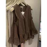 Loowmane | Vintage Lace French Style V-Neck Slim Fit Sleeveless Shirt for Women