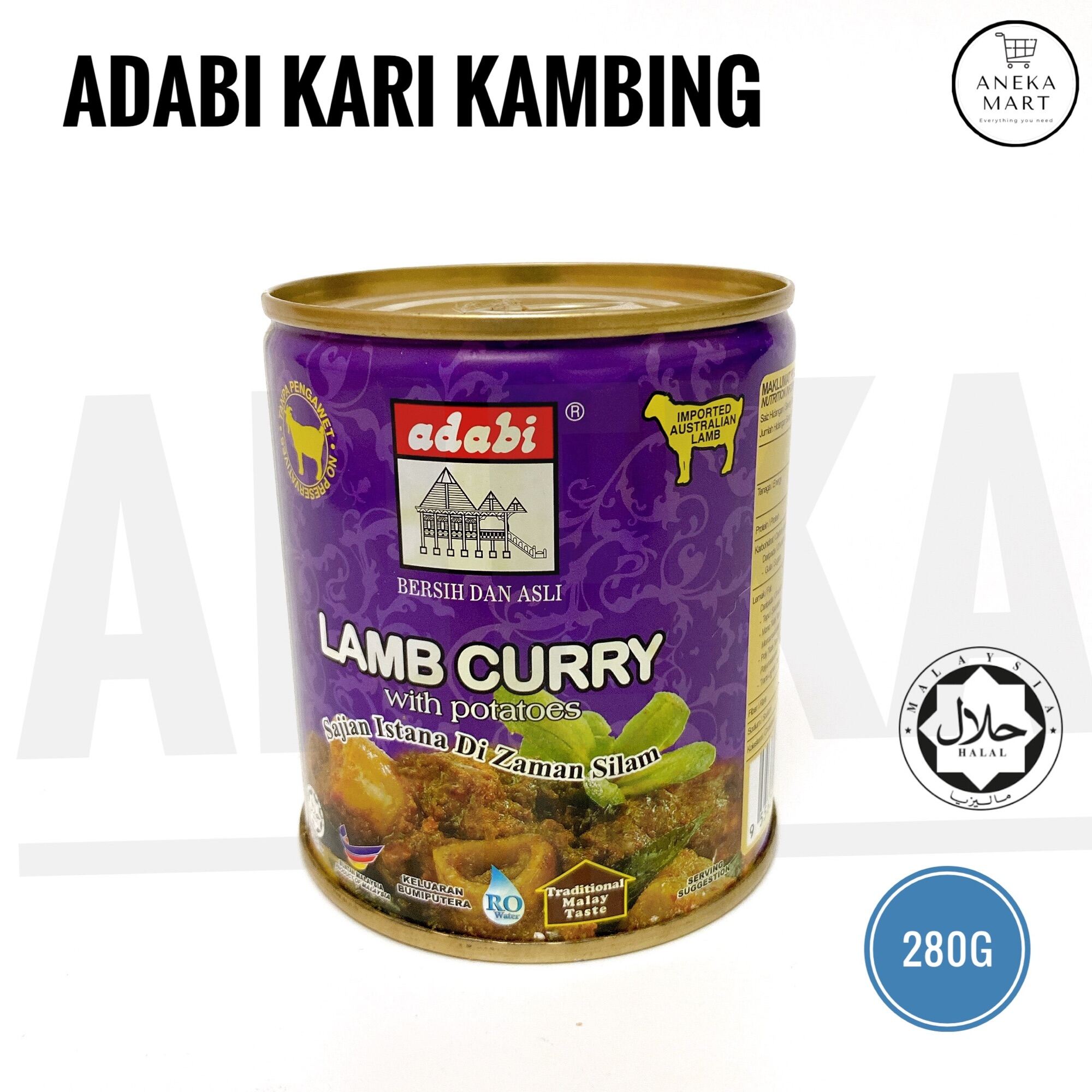 Adabi Kari Kambing / Lamb Curry with potatoes Tin Kari Kambing Canned