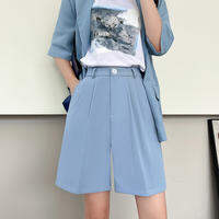 YISOF | Khaki Lightweight High Waist Slimming Loose Straight Shorts