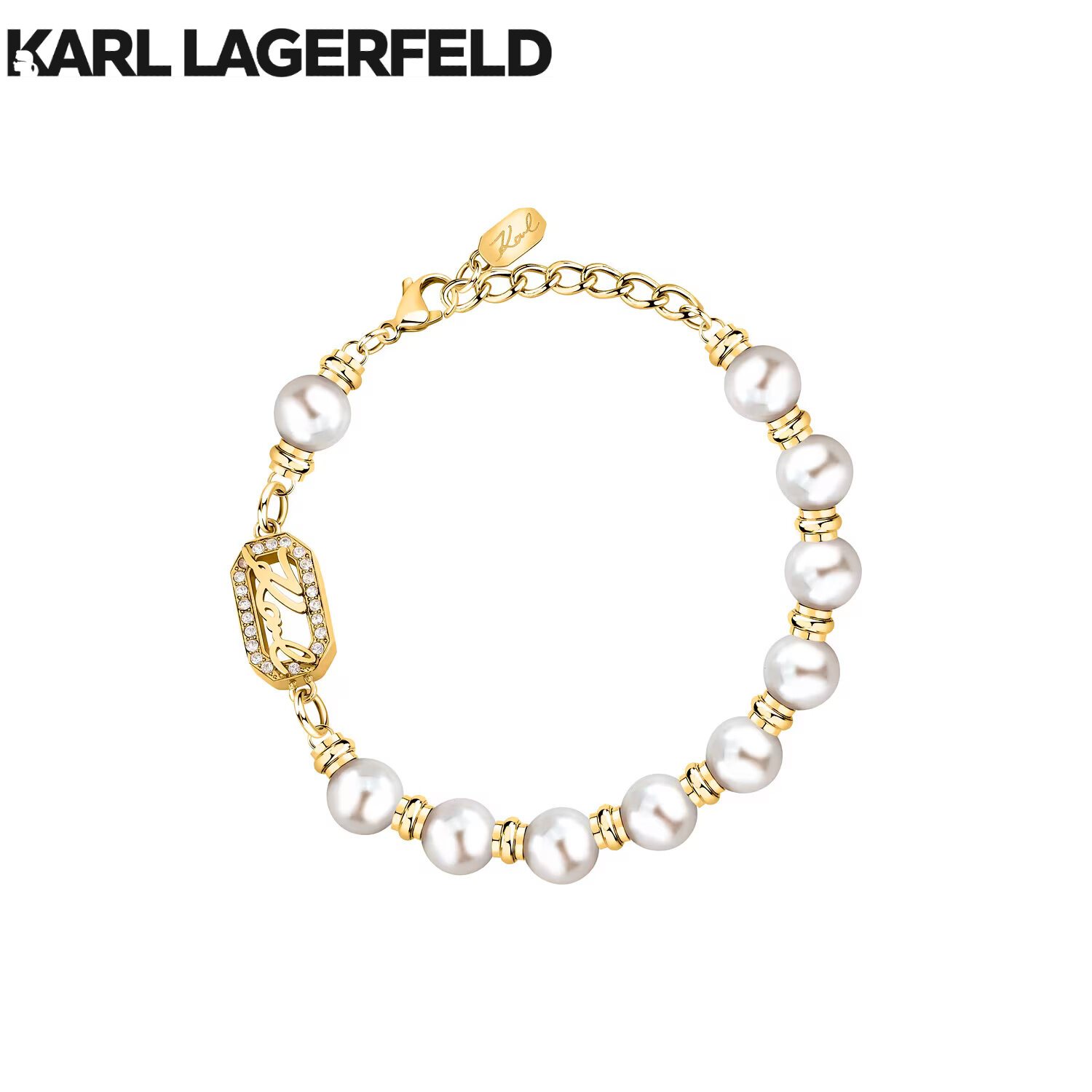 KARL LAGERFELD Pearl Bracelet Gold color 18+3CM KLAYR09 ราคา 7,244 บาท*ส่งฟรี