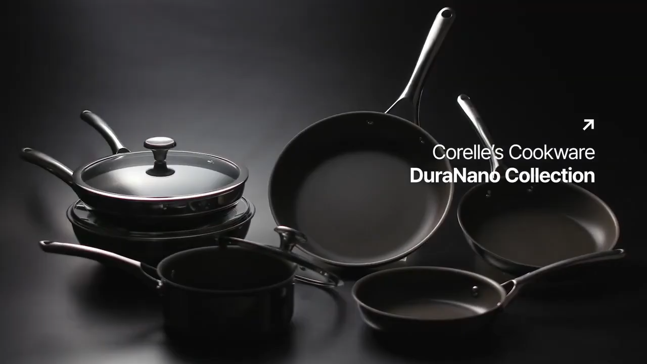 Corelle DuraNano 28cm Wok Pan with Lid - Uncoated Non-Stick