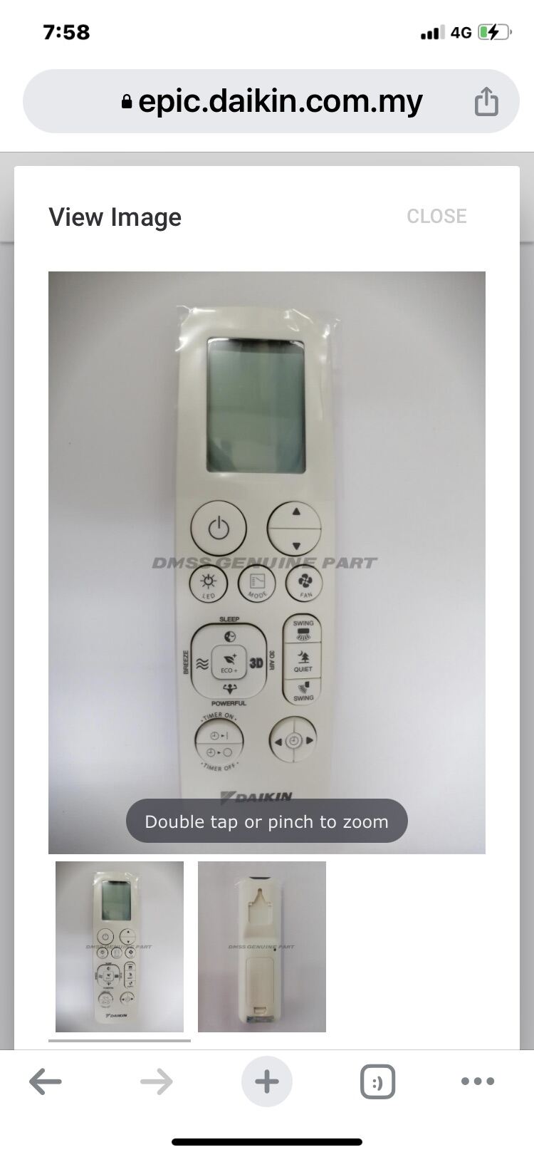 Daikin Original 3P593972-1 /P519687-1 FTKF /FTKU Series Wireless Remote Controller WIth Holder FTKF25A FTKF35A FTKF50A FKTF71A DAIKIN REMOTE. 