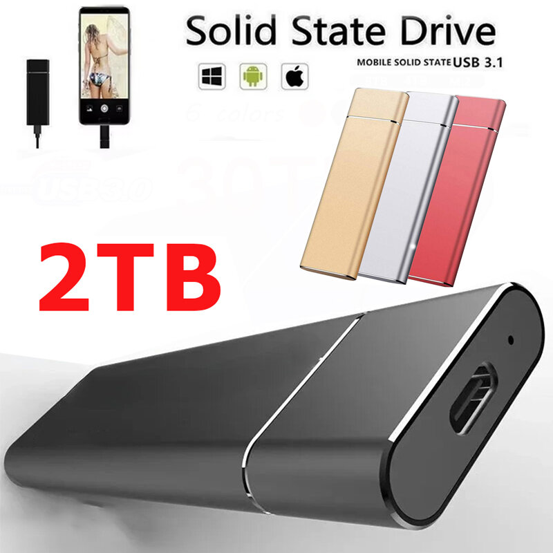 2TB Hard Disk Type C USB3.1 Portable SSD Solid State Drive SSD Drive 1TB 2TB 4TB Disk Internal Hard Drive For Laptop Computer