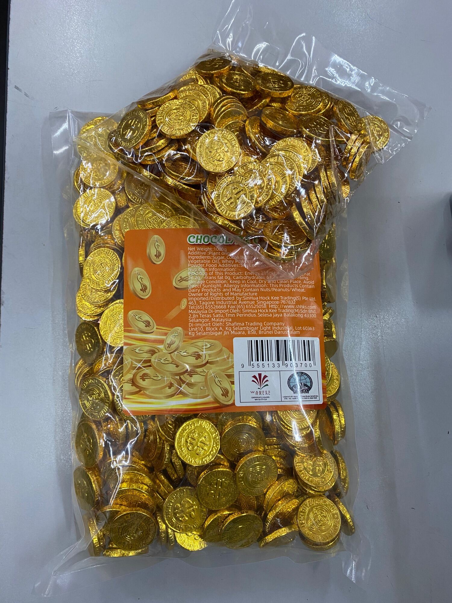 Chocolate gold coin small 1kg Lazada