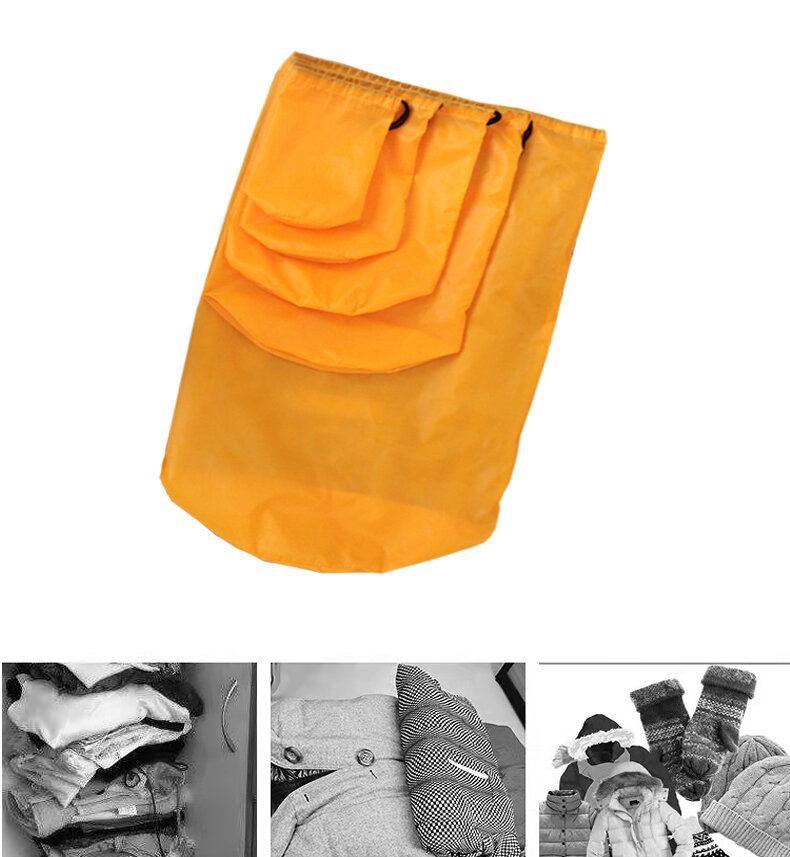 Large Capacity Drawstring Storage Bag, Round Bottom Dustproof Moisture Proof Pouch For Clothes Toys Blankets
_voghion.com