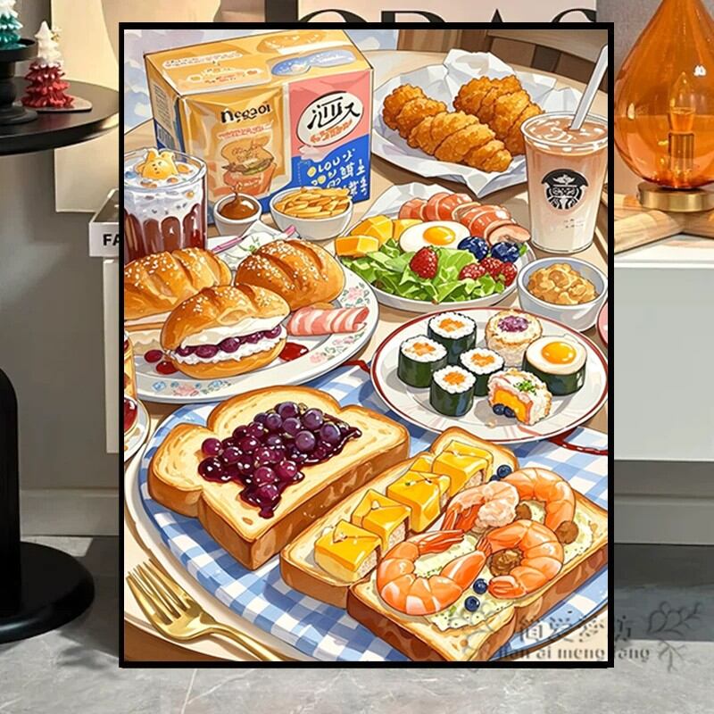 New 2026 Cross-stitch Kit Tea Time Themed DIY Full-drill